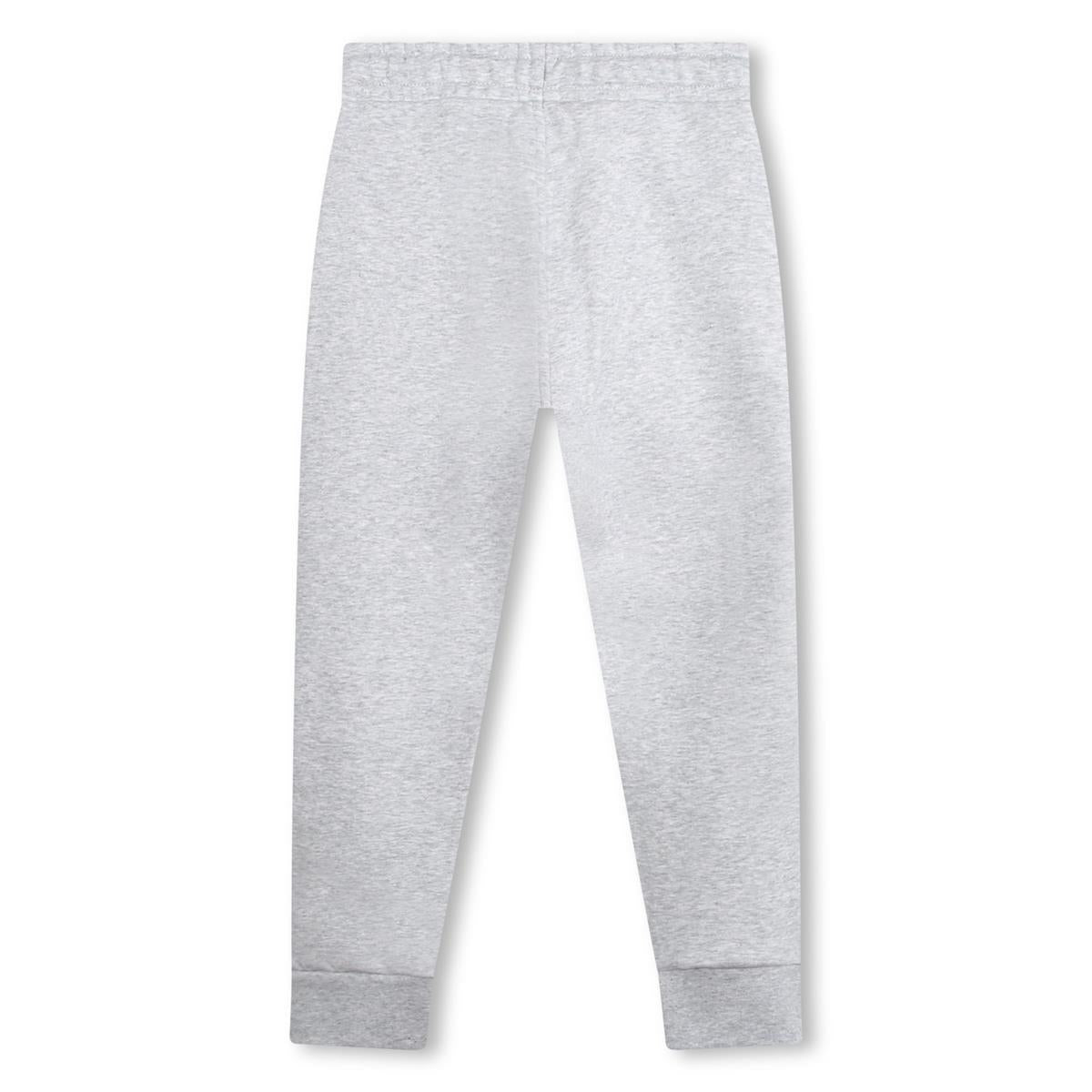 Boys Grey Logo Cotton Trousers