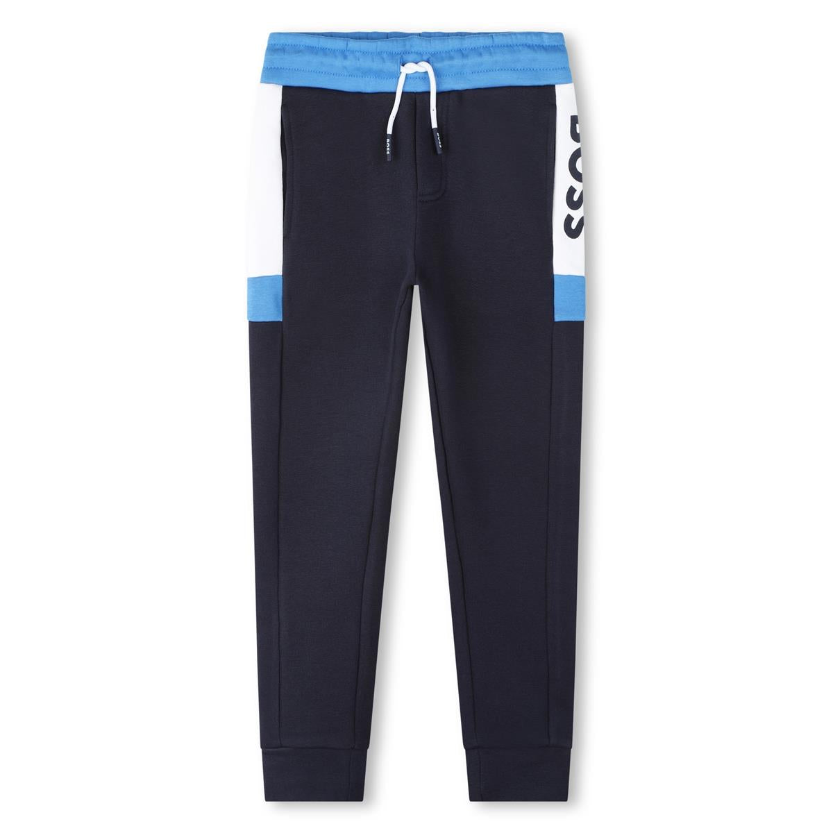 Boys Blue Logo Cotton Trousers