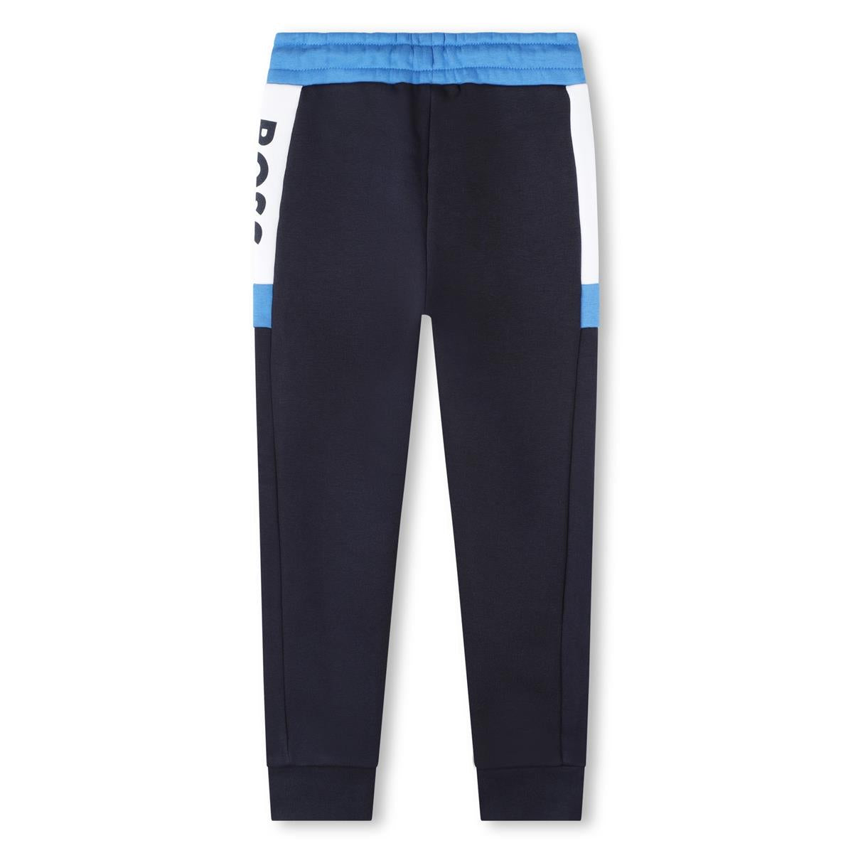 Boys Blue Logo Cotton Trousers