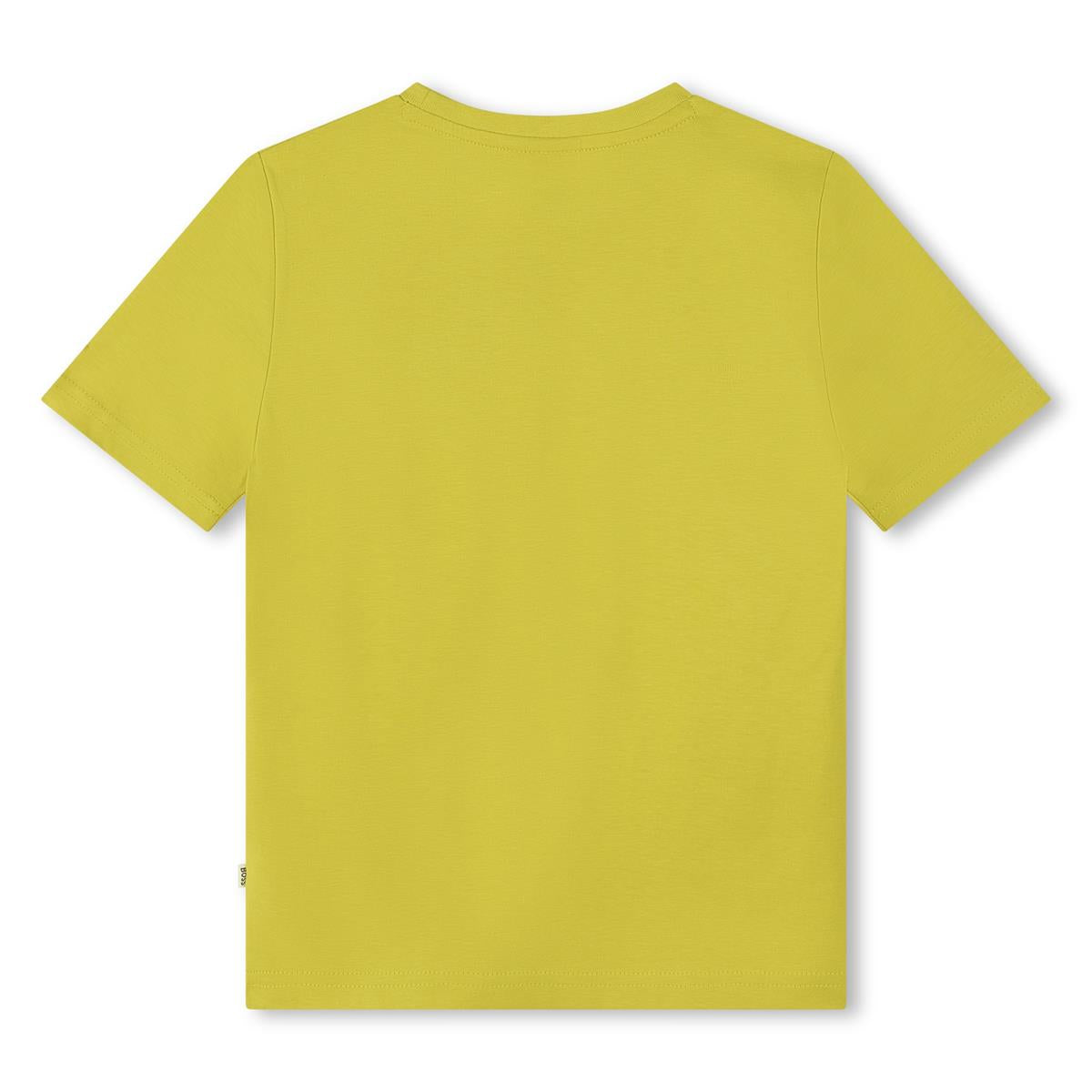 Boys Green Logo Cotton T-Shirt
