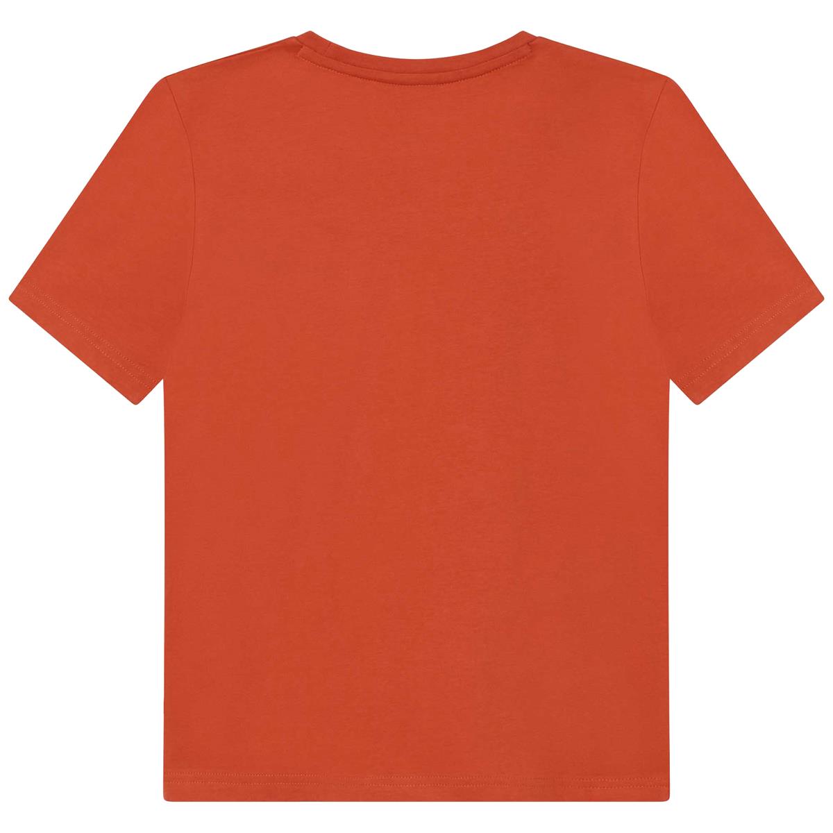 Boys Orange Logo Cotton T-Shirt