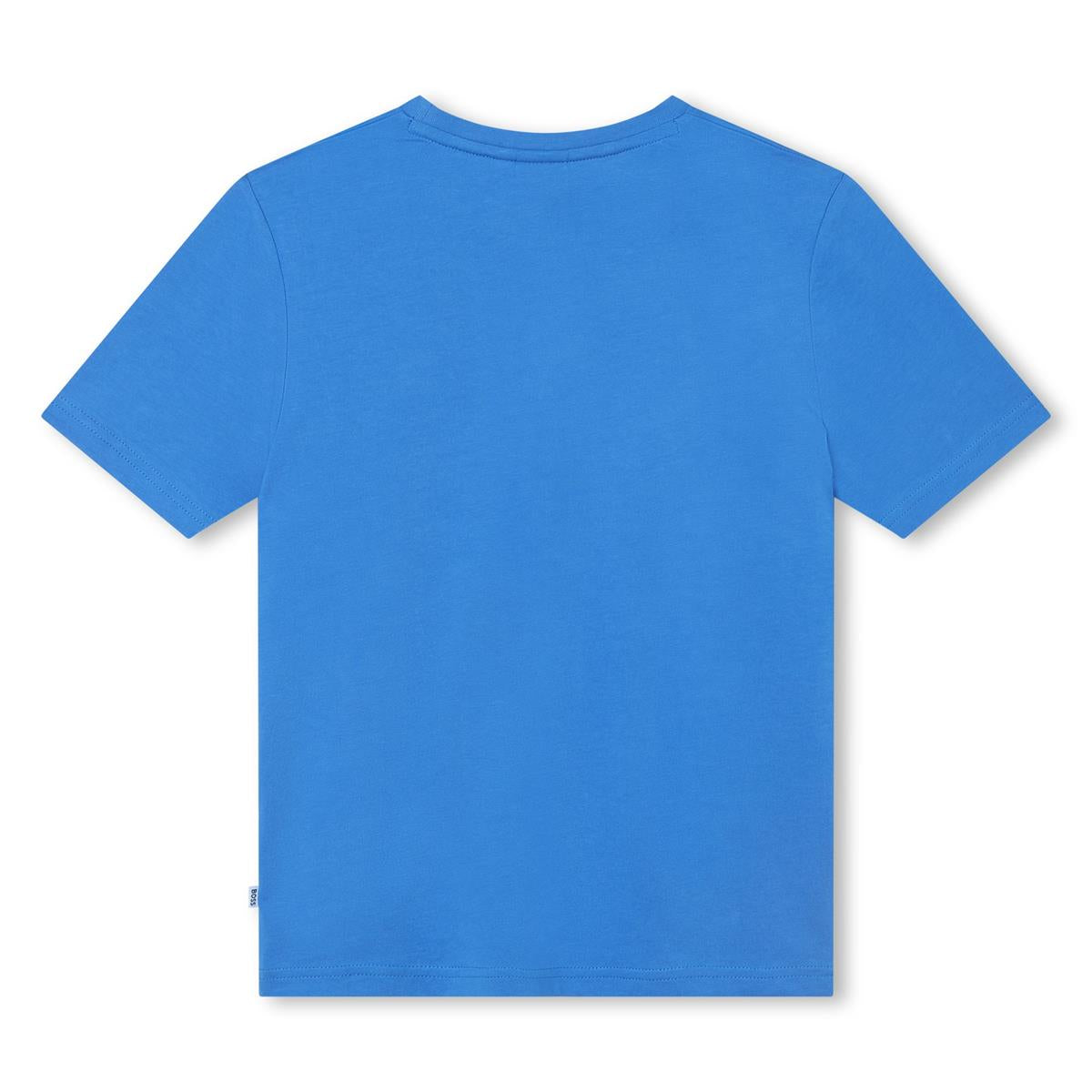 Boys Blue Logo Cotton T-Shirt