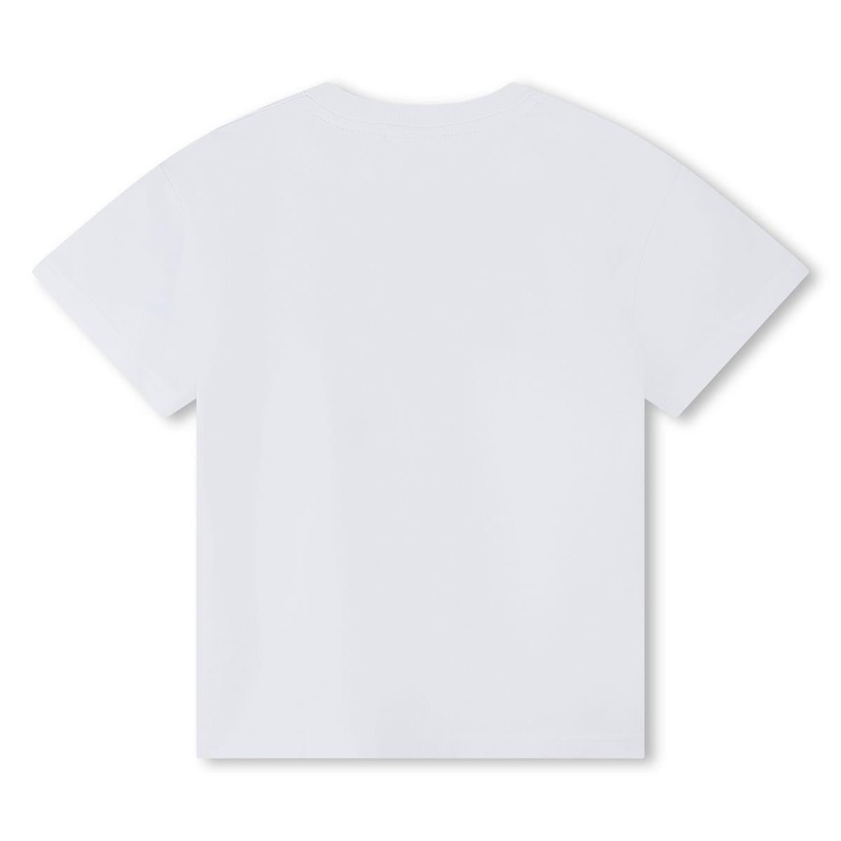 Boys White Logo Cotton T-Shirt