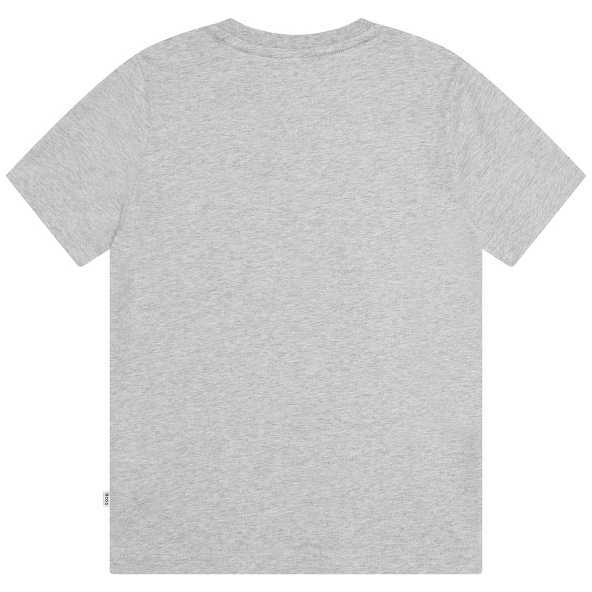 Boys Grey Logo Cotton T-Shirt