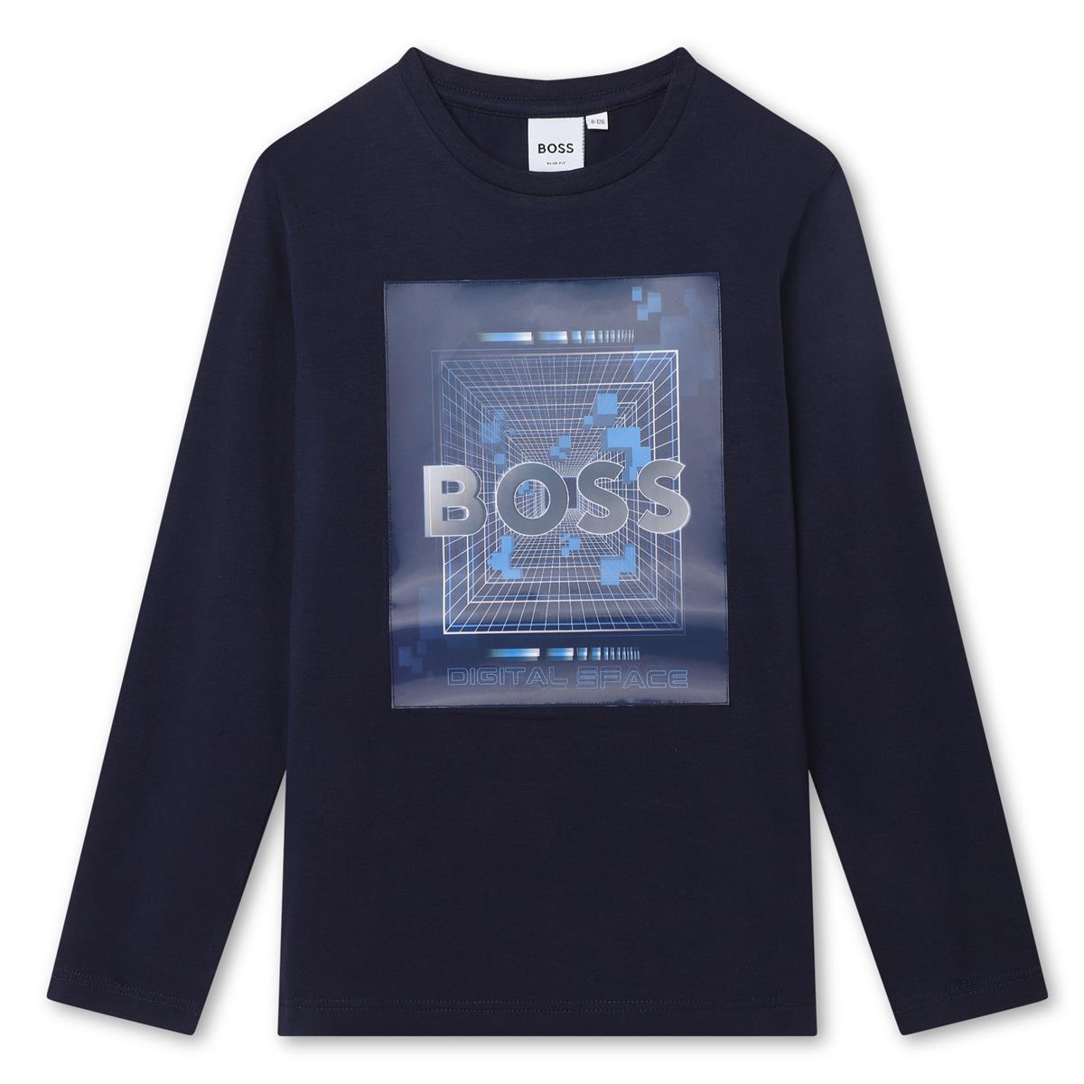 Boys Blue Logo Cotton T-Shirt