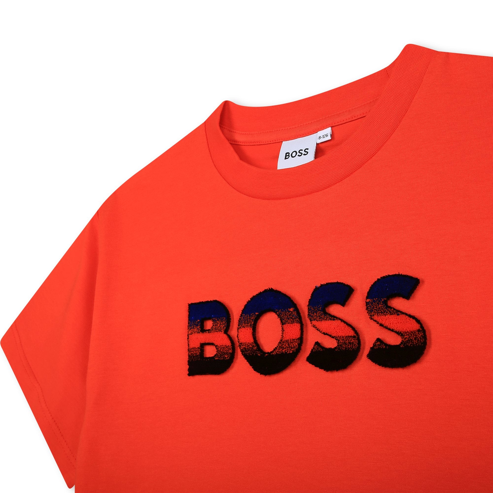 Boys Red Logo Cotton T-Shirt