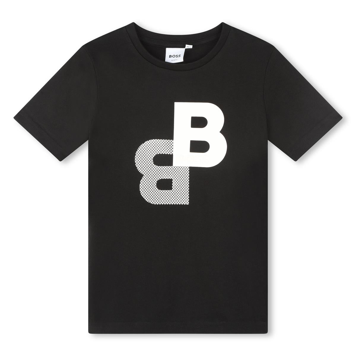 Boys Black Logo Cotton T-Shirt