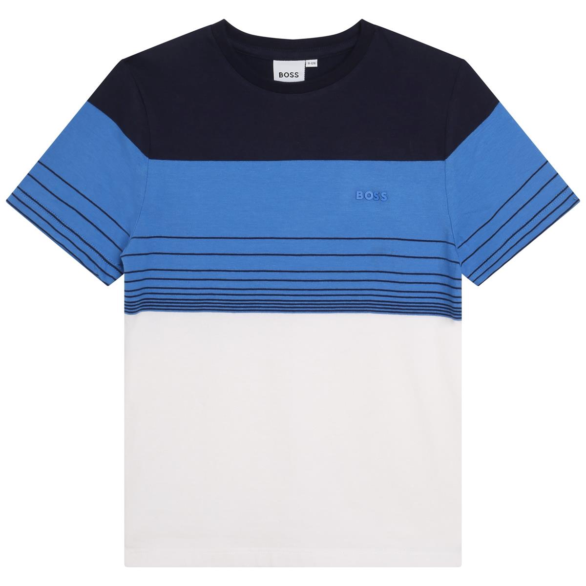 Boys Blue Logo Cotton T-Shirt