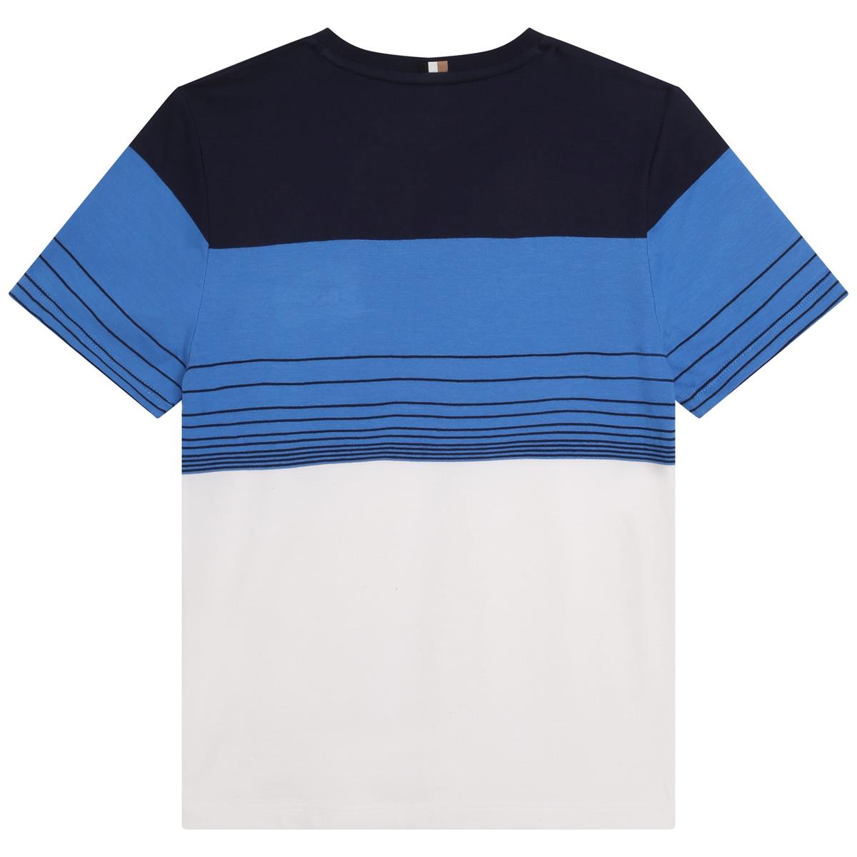 Boys Blue Logo Cotton T-Shirt