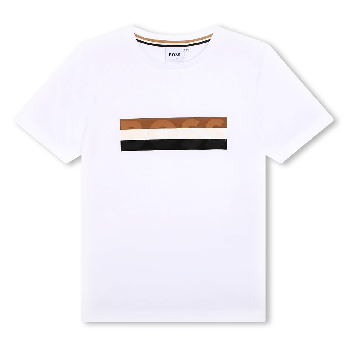 Boys White Cotton T-Shirt