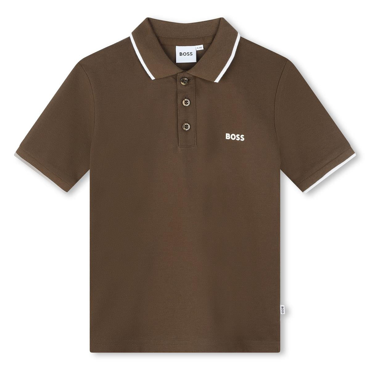 Boys Dark Green Cotton Polo Shirt