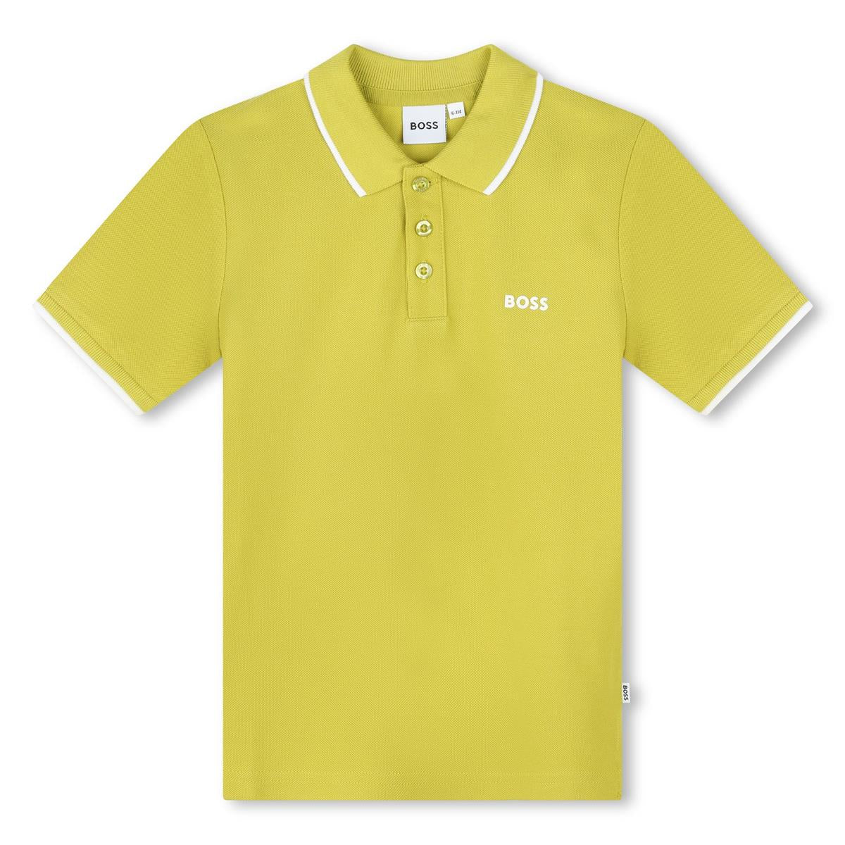 Boys Yellow Cotton Polo Shirt