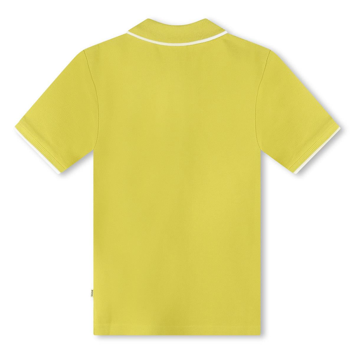 Boys Yellow Cotton Polo Shirt