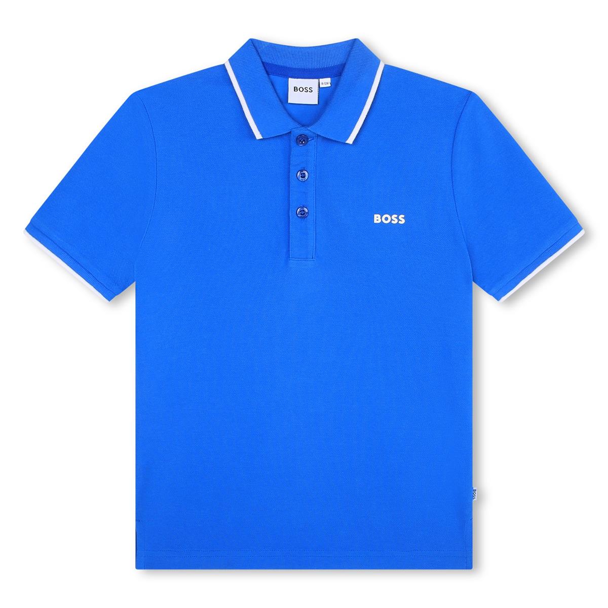 Boys Blue Cotton Polo Shirt