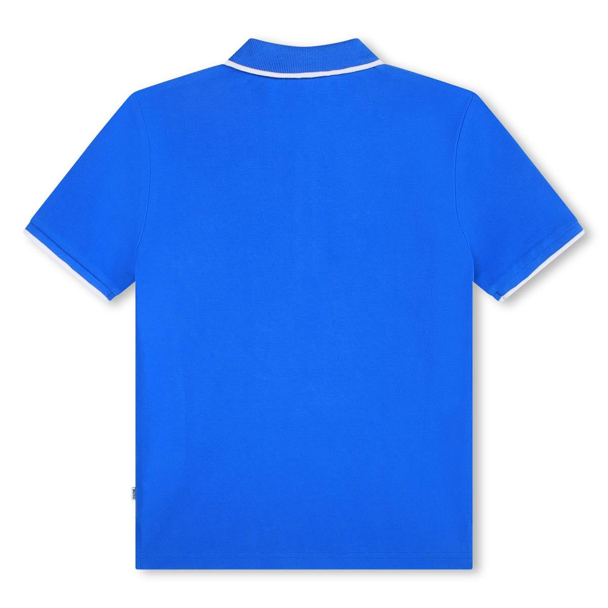 Boys Blue Cotton Polo Shirt
