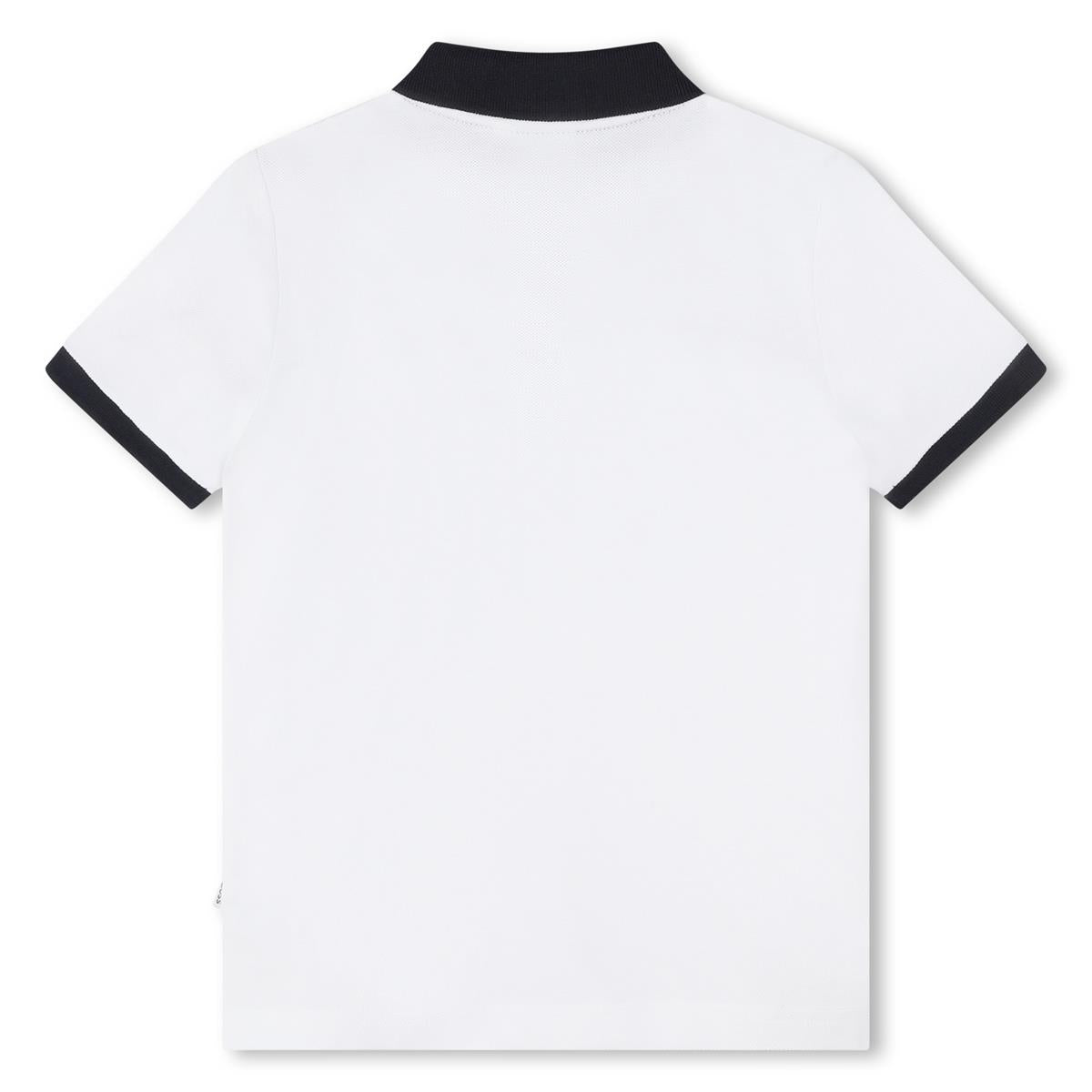 Boys White Cotton Polo Shirt