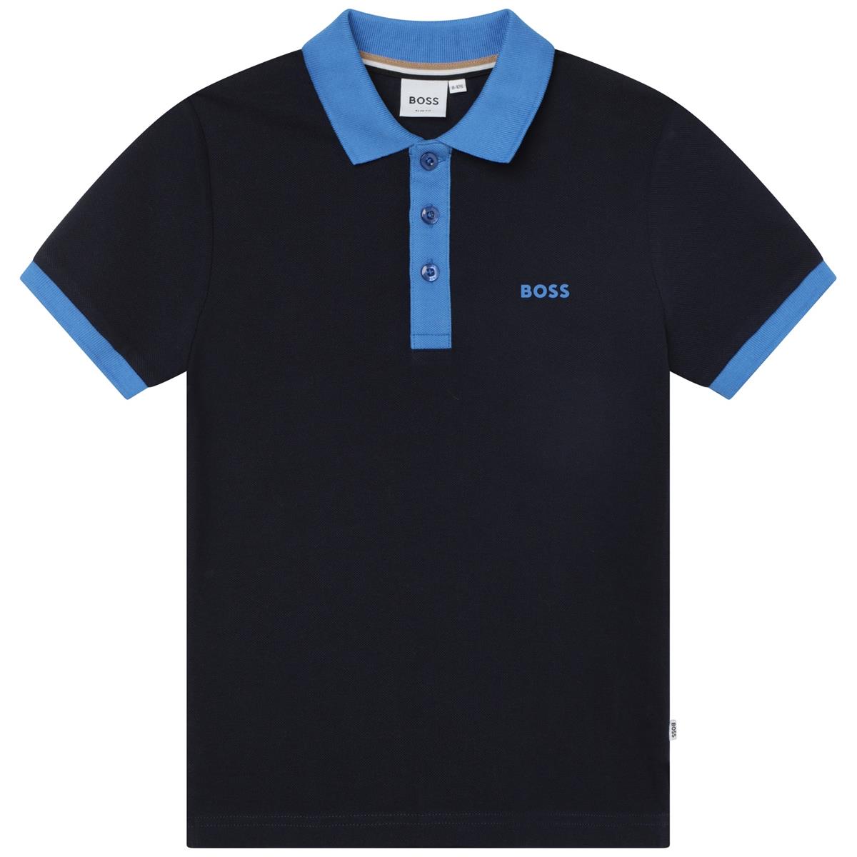 Boys Blue Cotton Polo Shirt