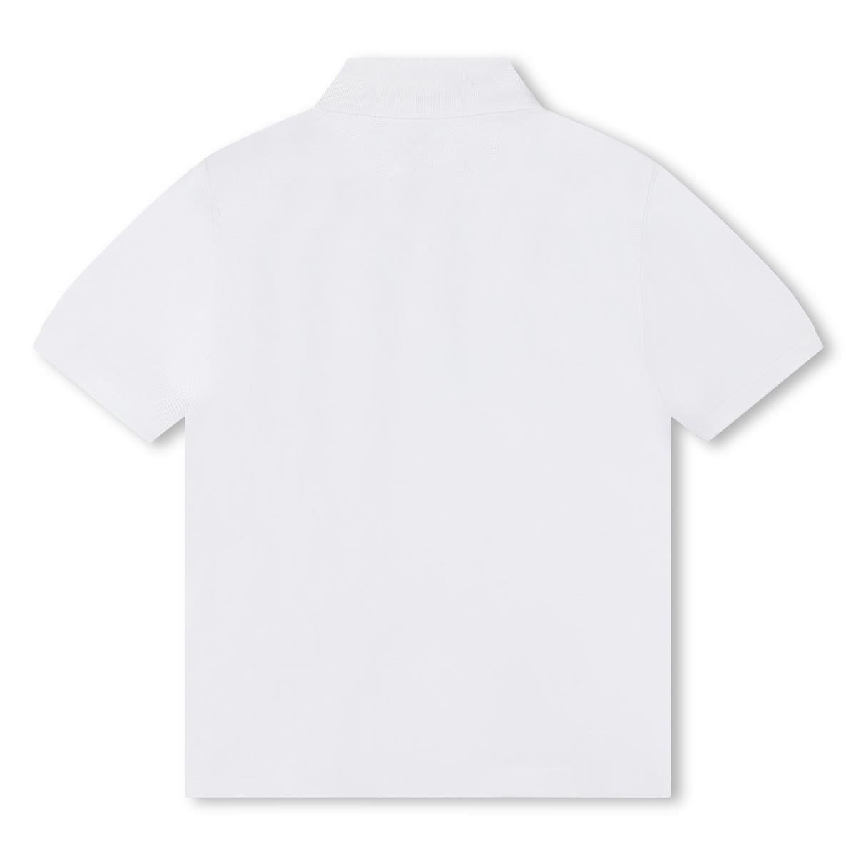 Boys White Cotton Polo Shirt
