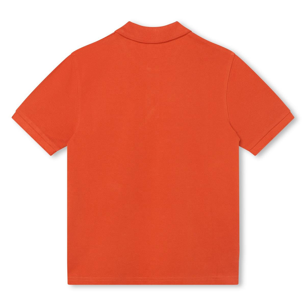 Boys Orange Cotton Polo Shirt