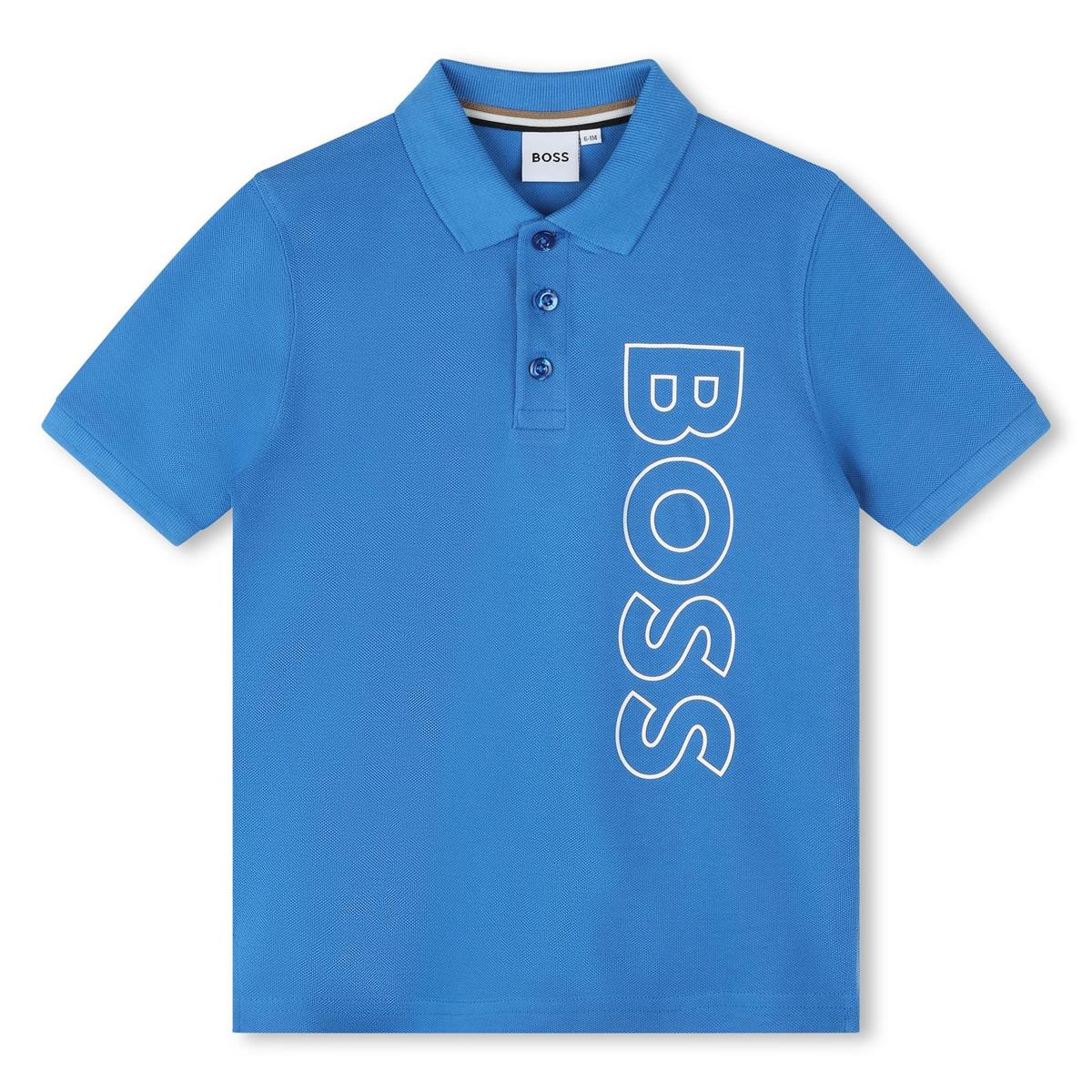 Boys Blue Cotton Polo Shirt