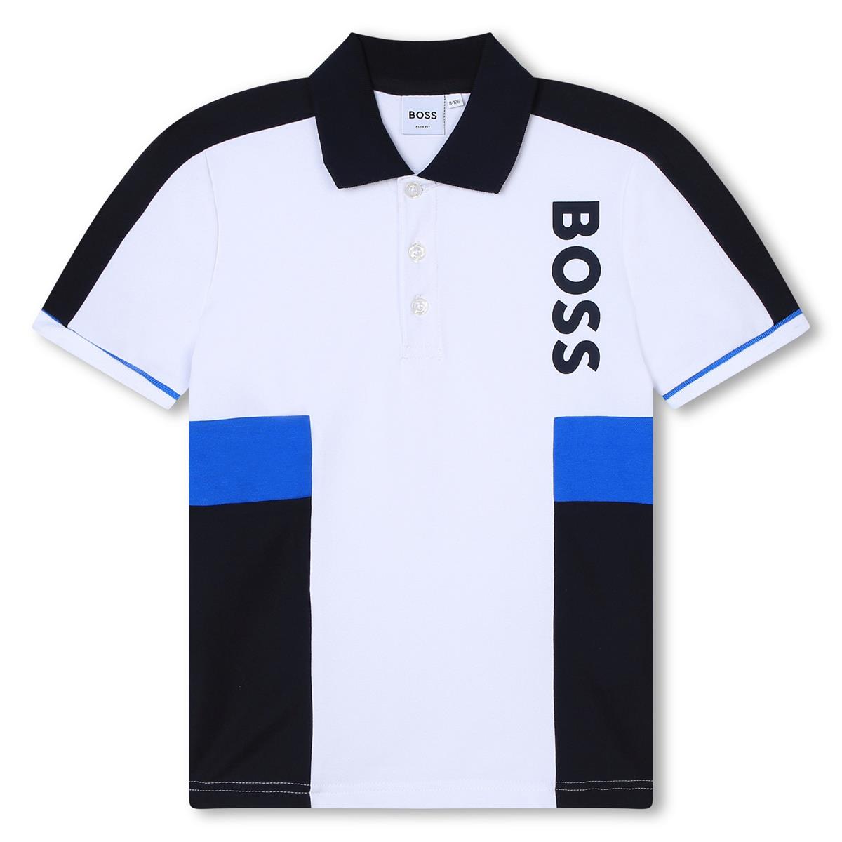 Boys White Cotton Polo Shirt