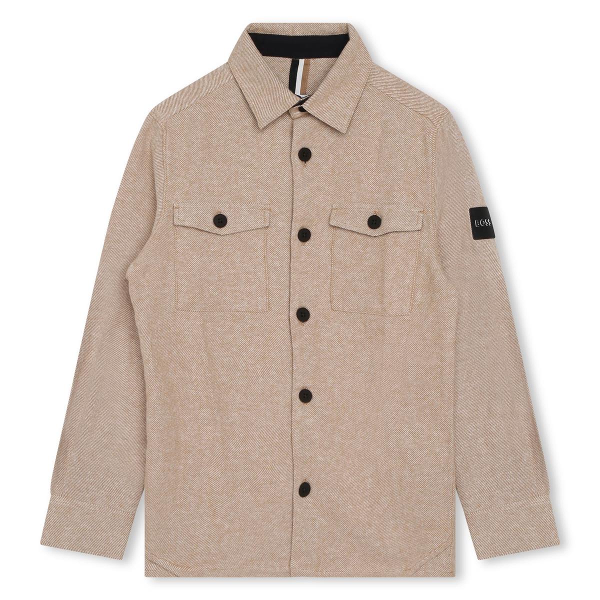 Boys Beige Cotton Shirt