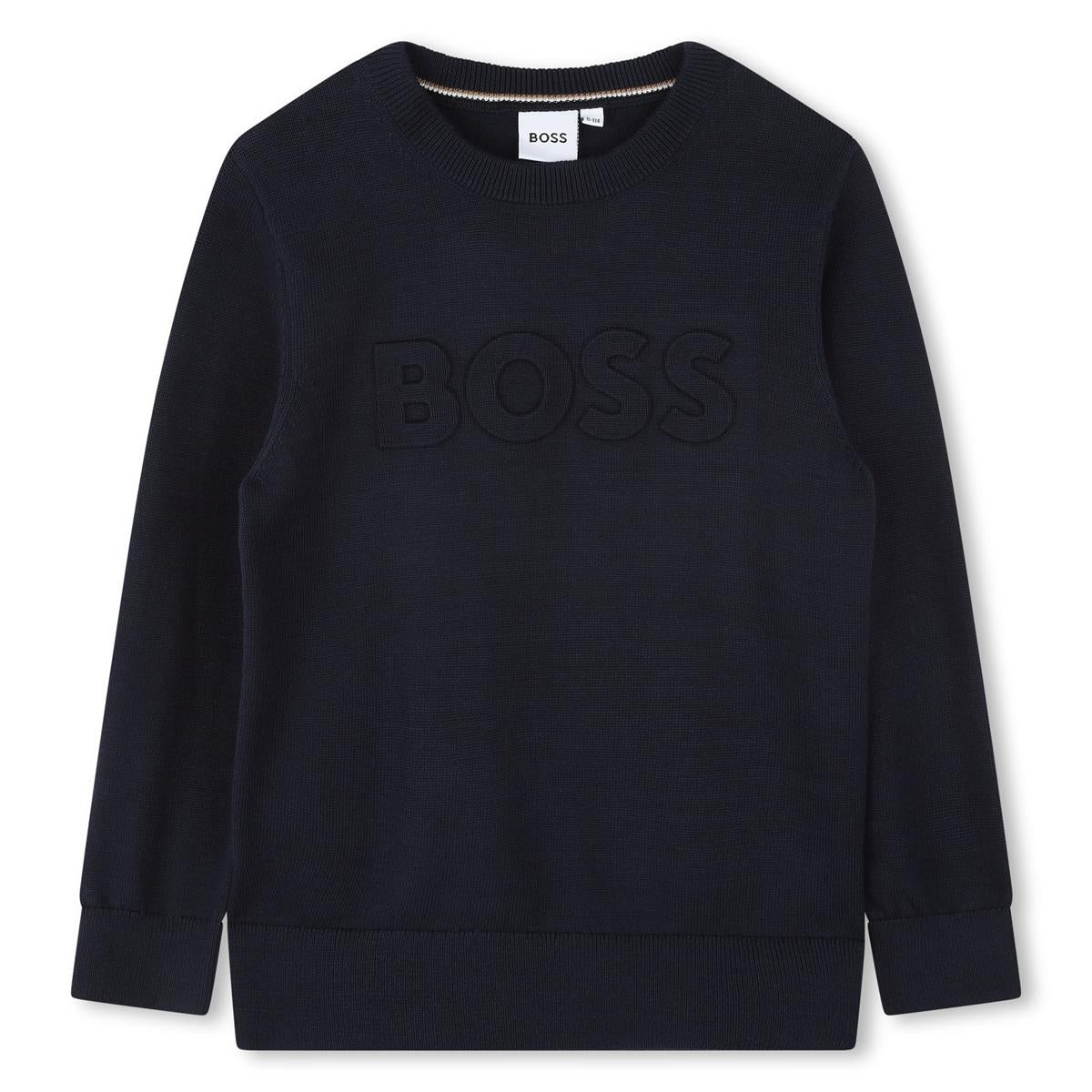 Boys Black Cotton Sweater