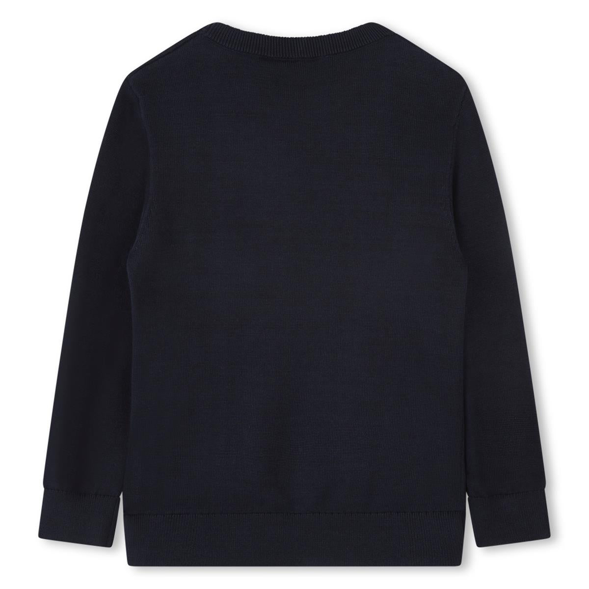 Boys Black Cotton Sweater