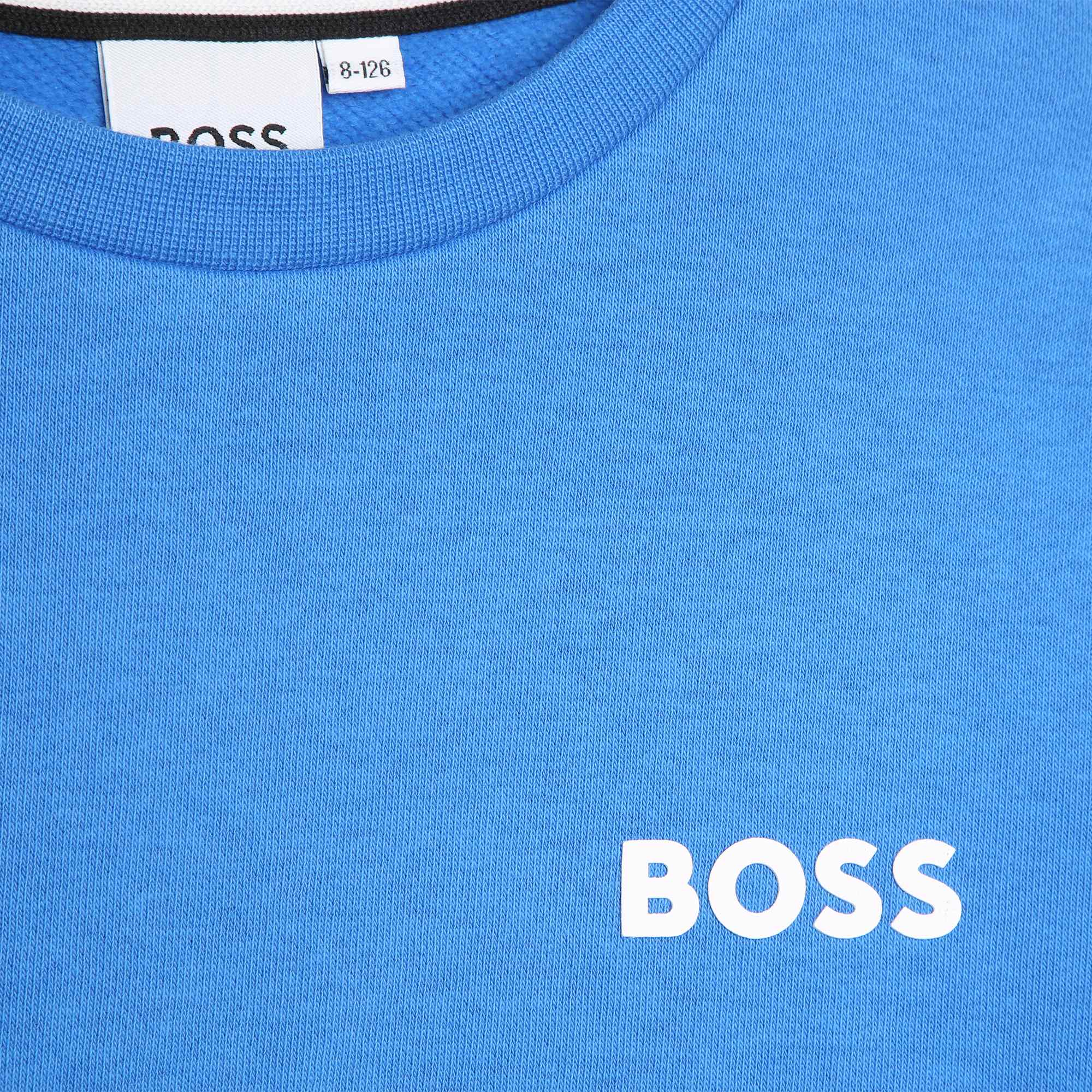 Boys Blue Logo Cotton Sweatshirt