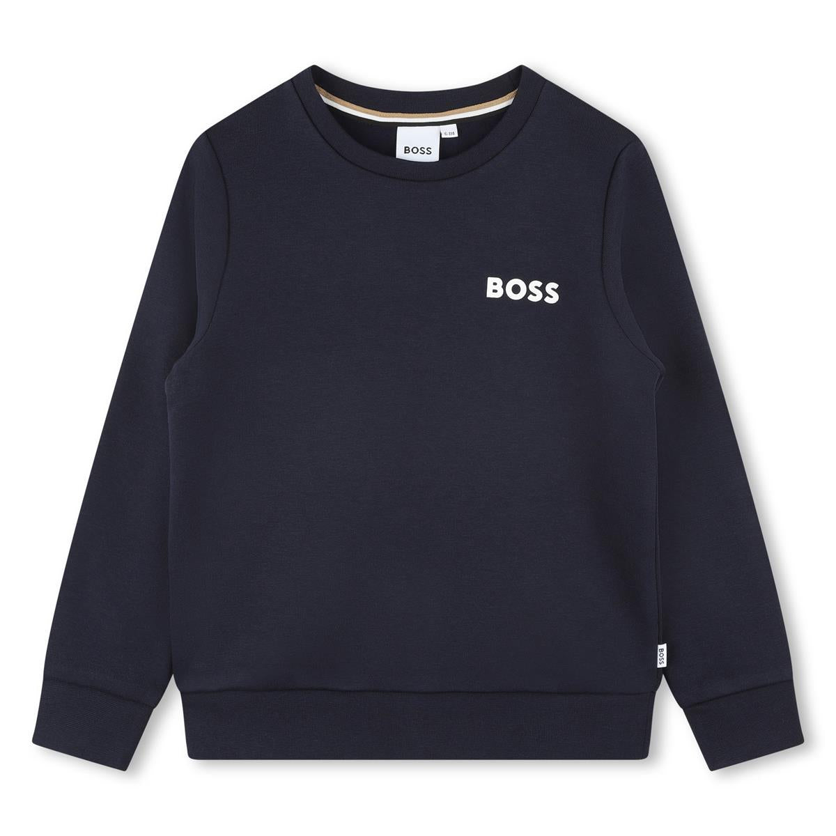 Boys Blue Logo Cotton Sweatshirt