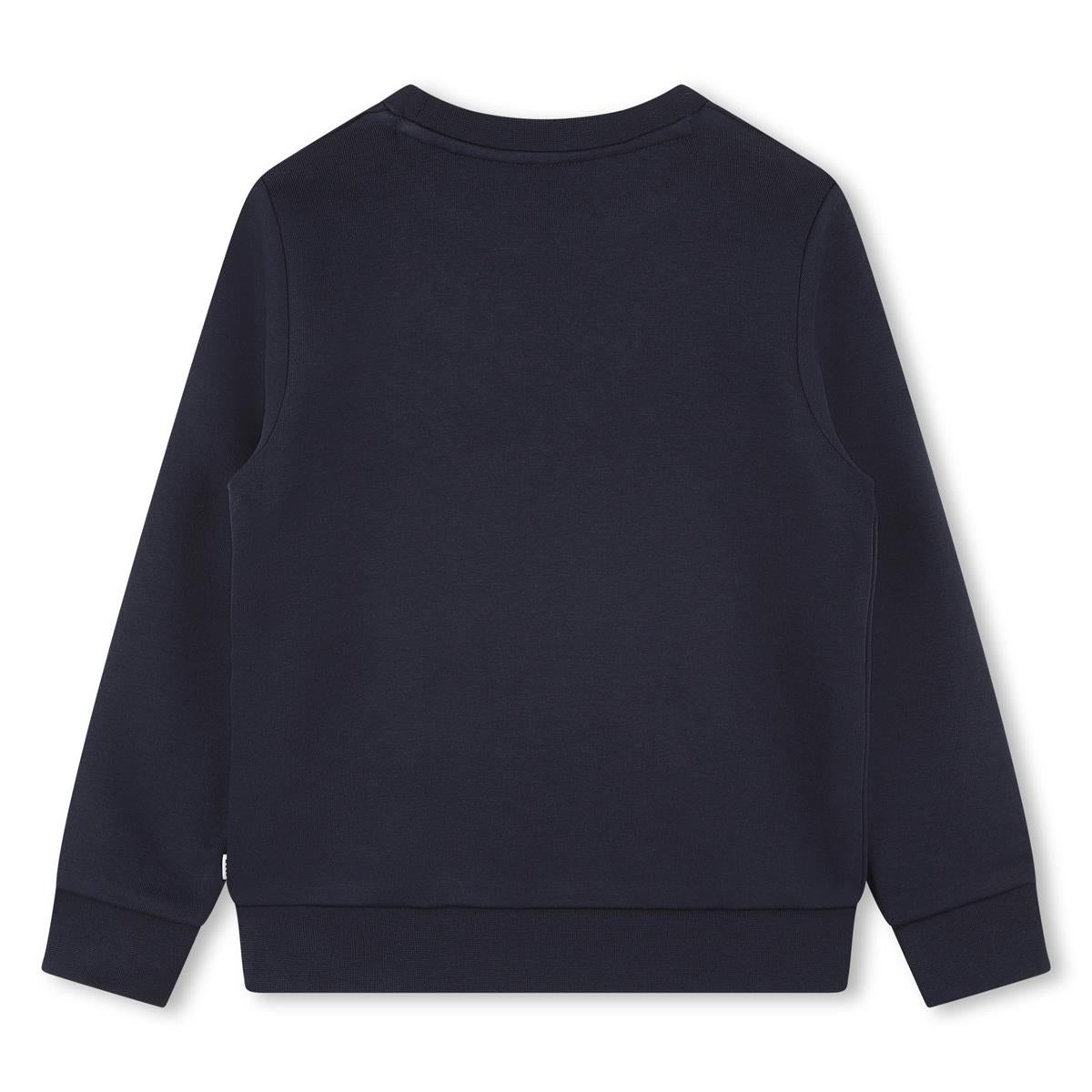 Boys Blue Logo Cotton Sweatshirt