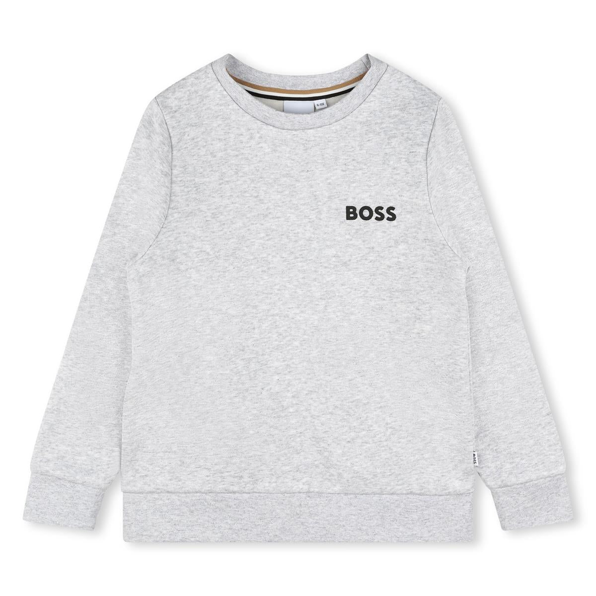 Boys Grey Logo Cotton Sweatshirt
