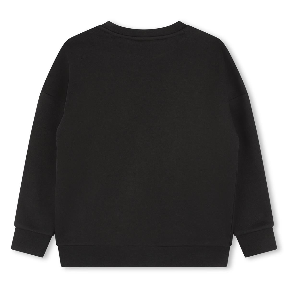 Boys Black Logo Cotton Sweatshirt