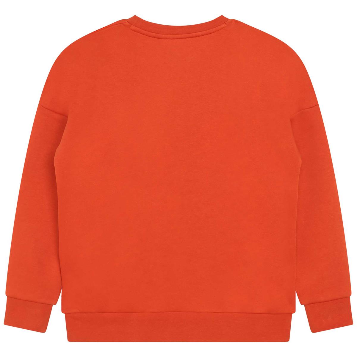 Boys Orange Logo Cotton Sweatshirt
