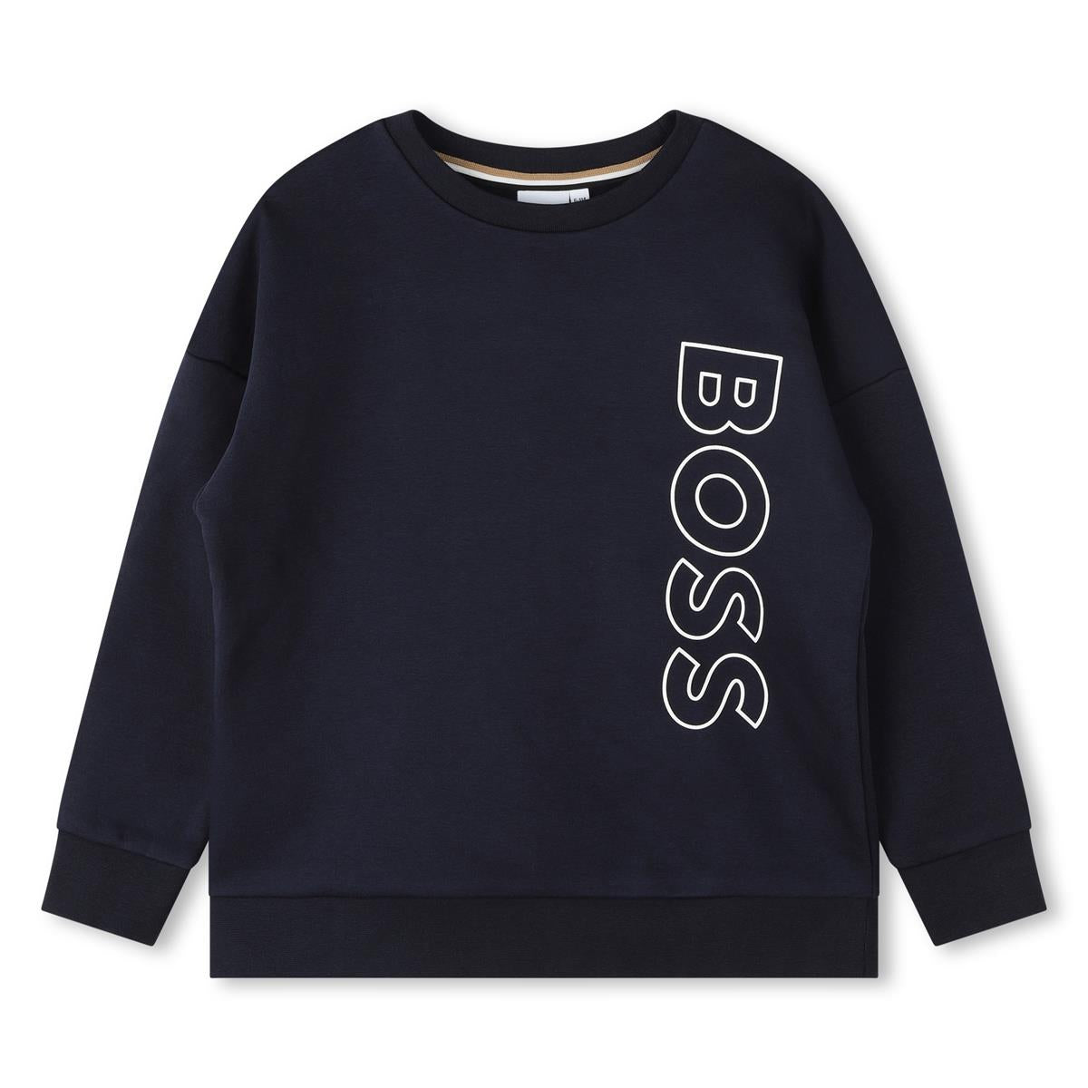 Boys Blue Logo Cotton Sweatshirt