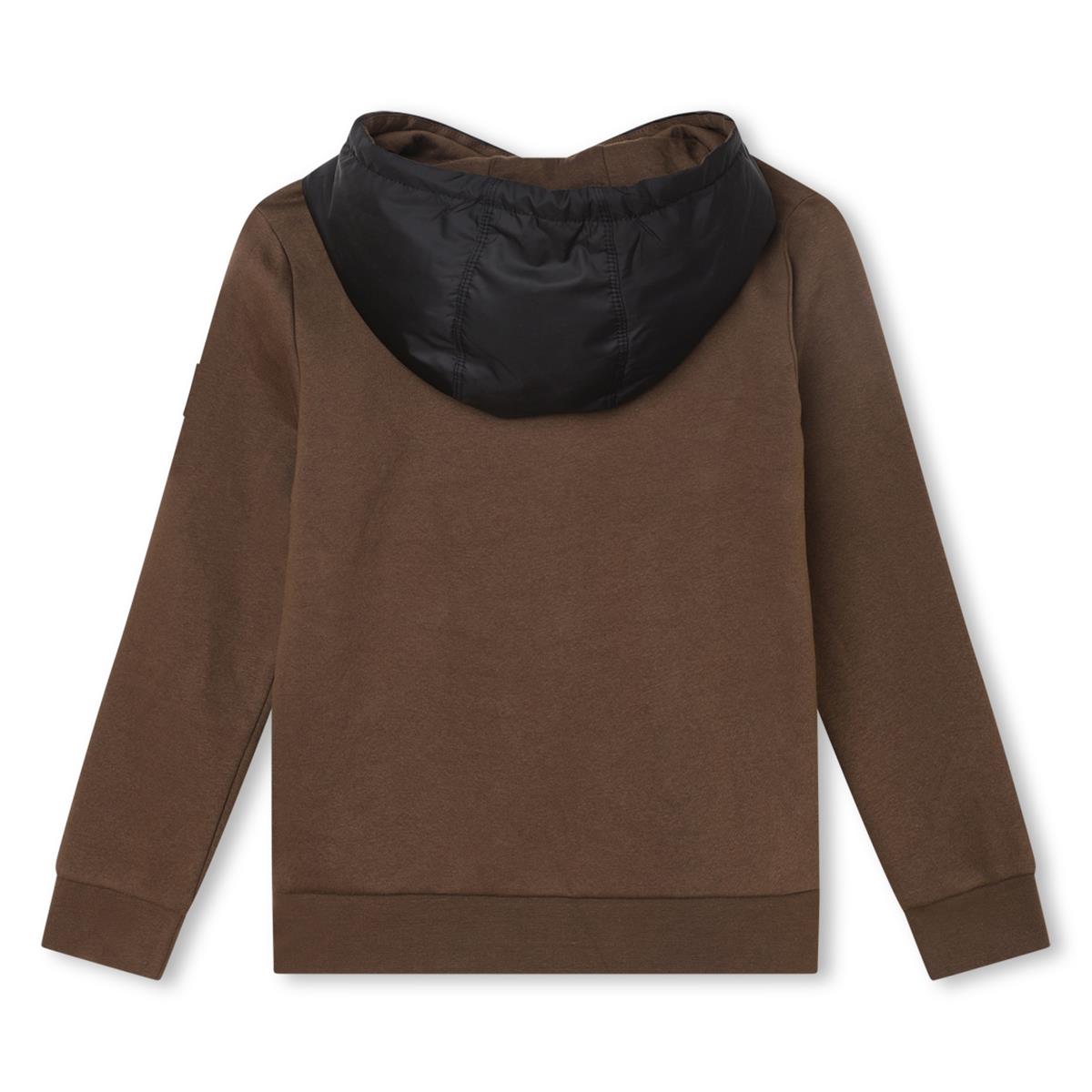 Boys Camel Hooded Cotton Sweatshirt
