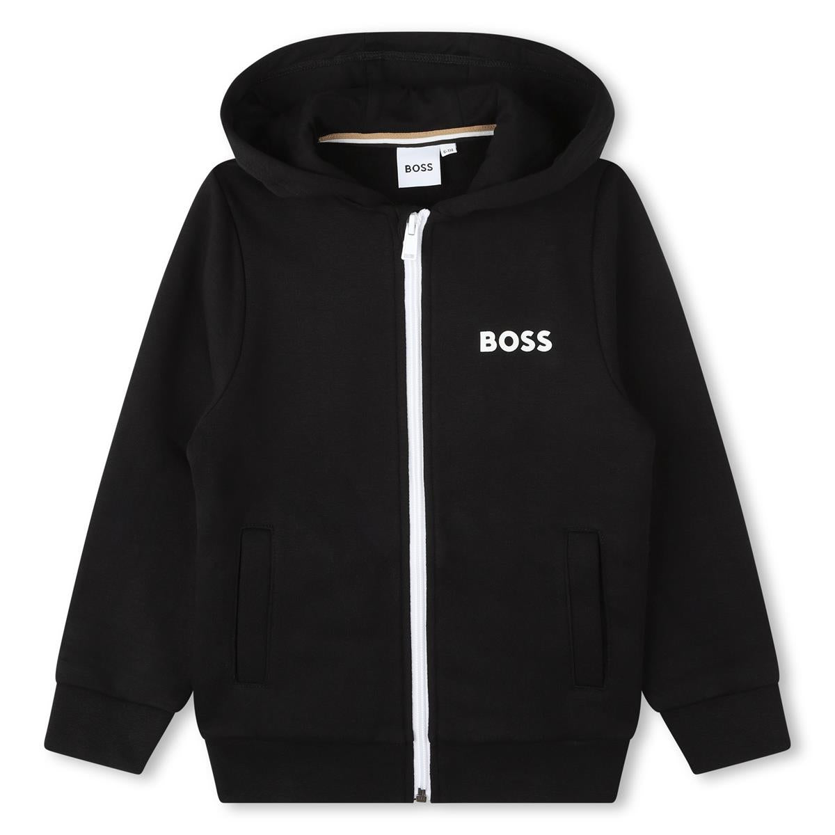 Boys Black Zip-Up Top