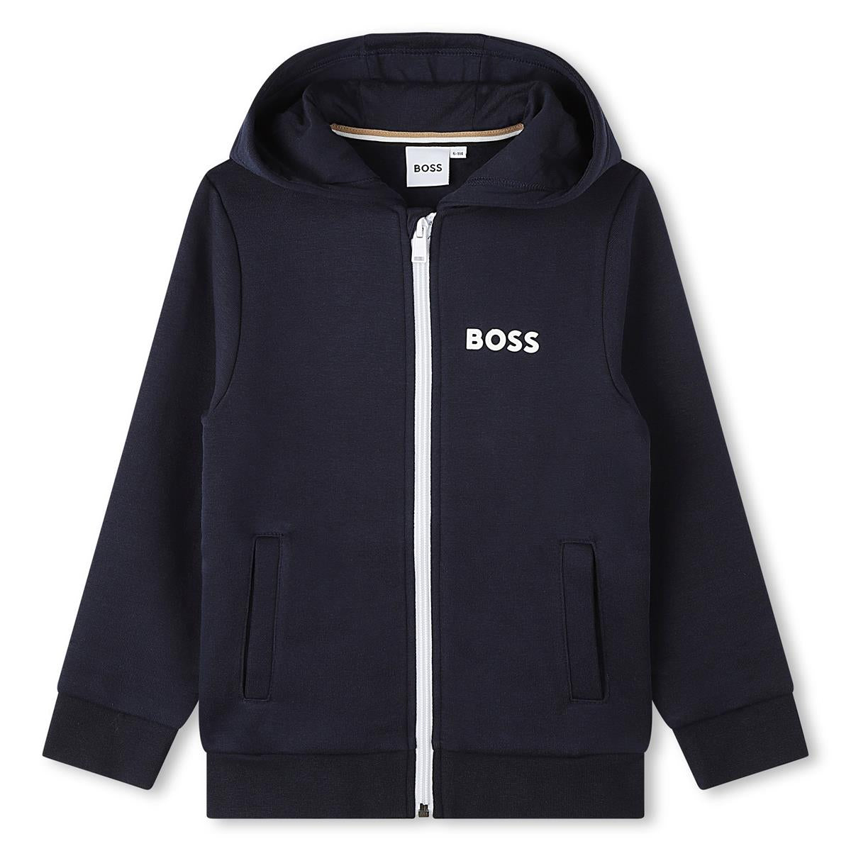 Boys Navy Zip-Up Top