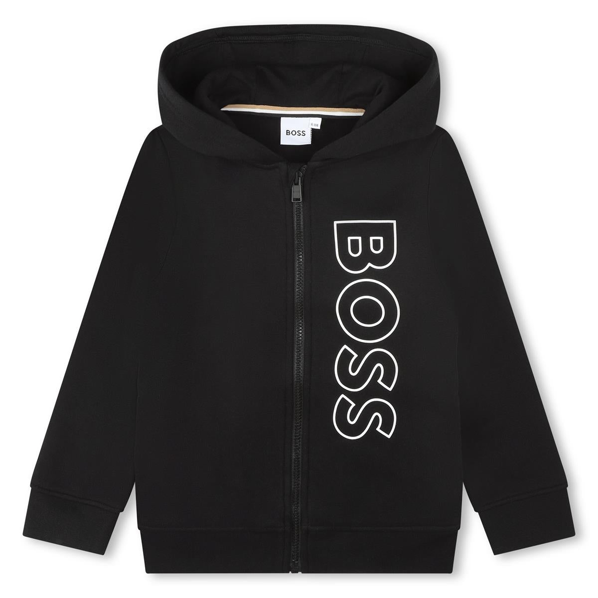 Boys Black Zip-Up Top