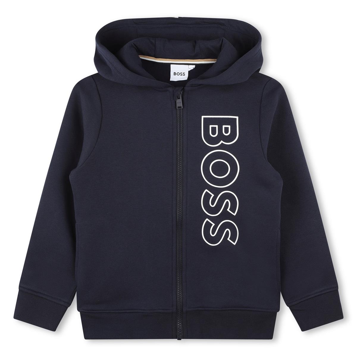 Boys Black Zip-Up Top