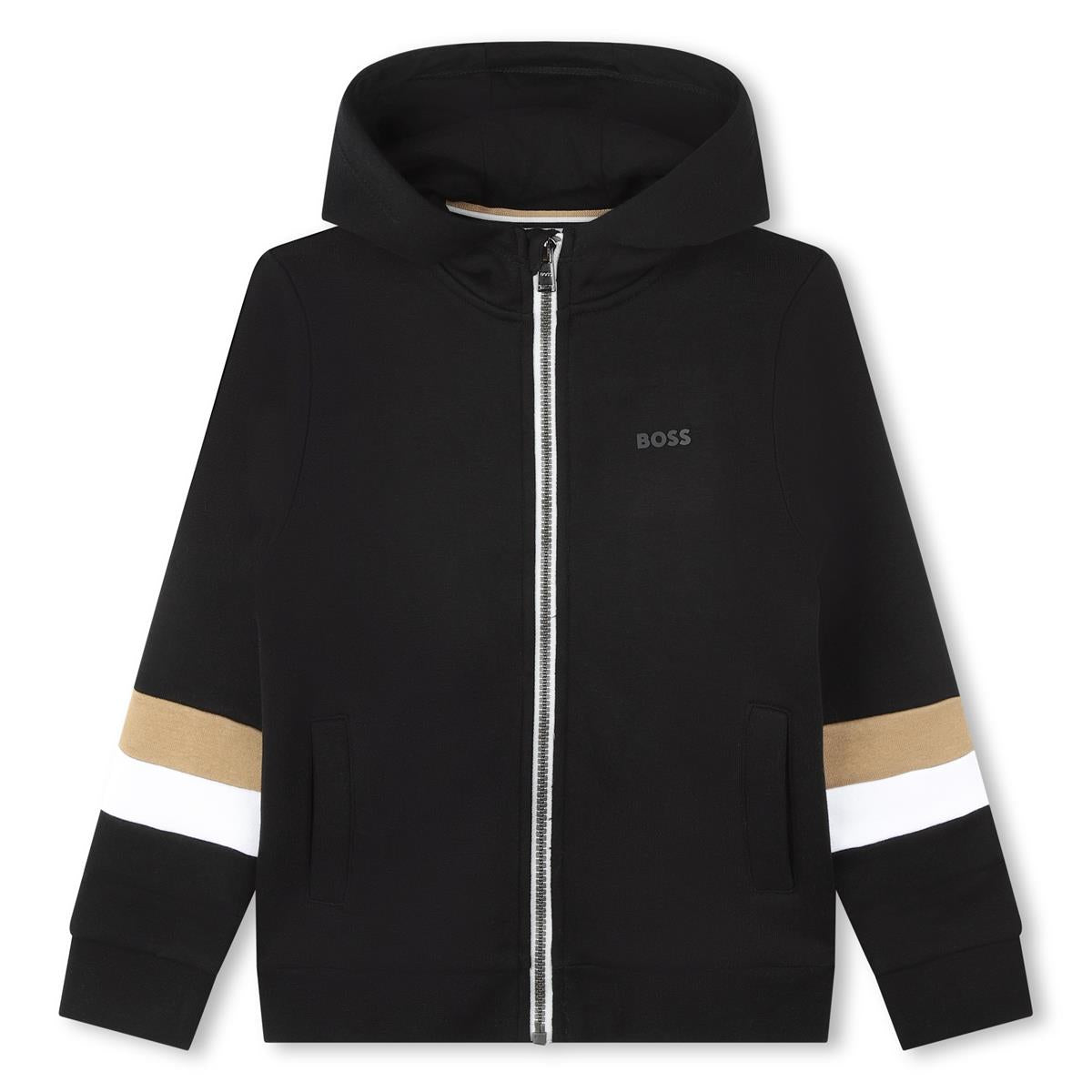Boys Black Zip-Up Top