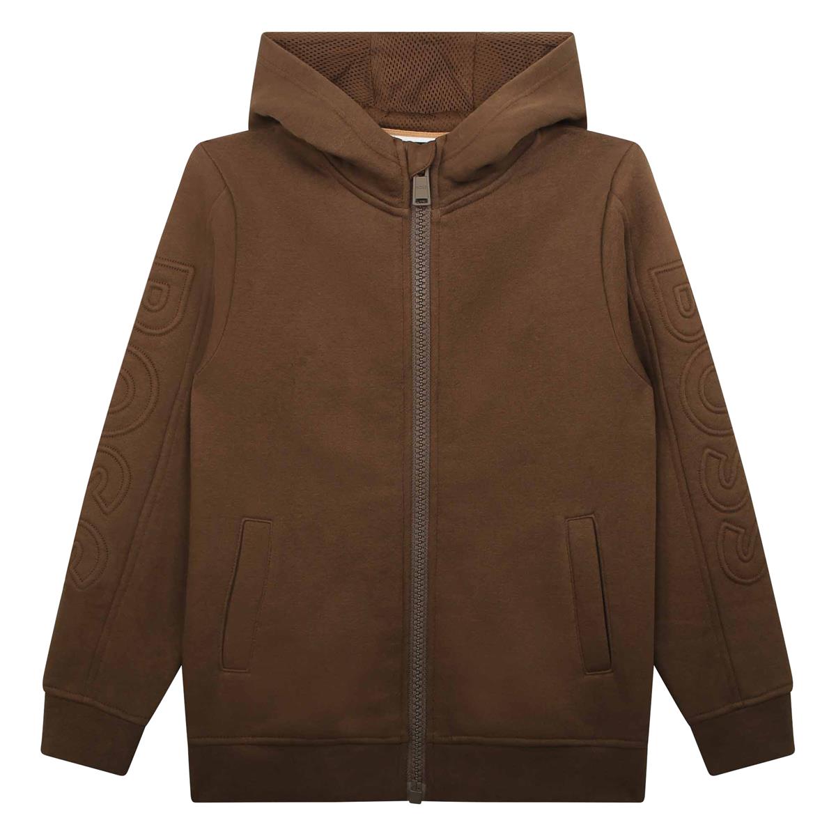 Boys Camel Zip-Up Top