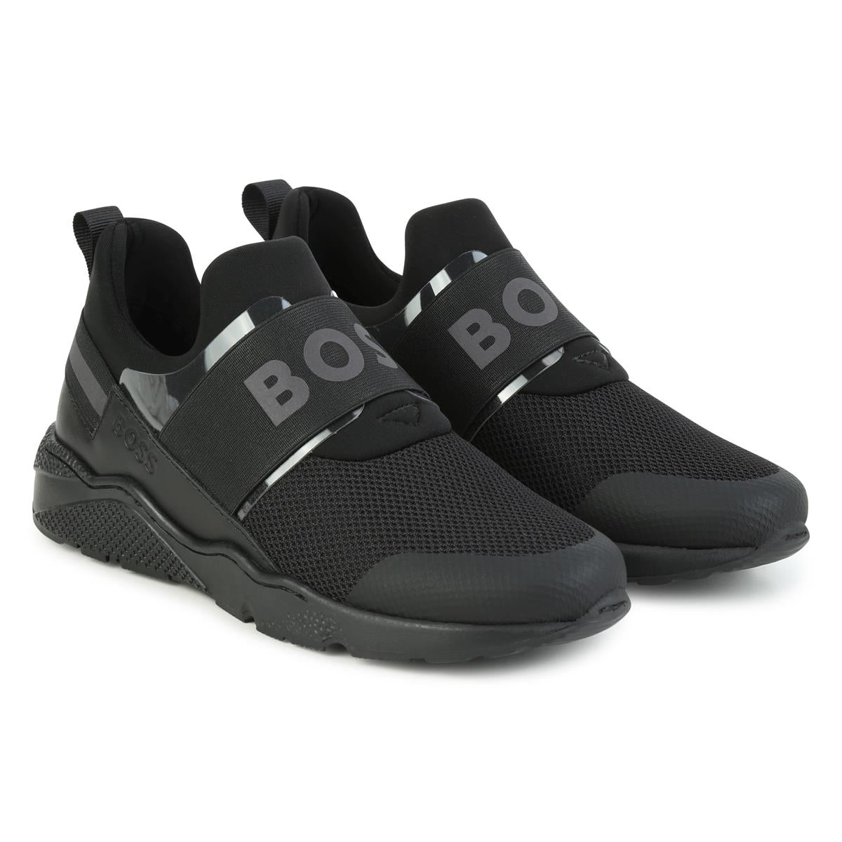 Boys Black Logo Shoes