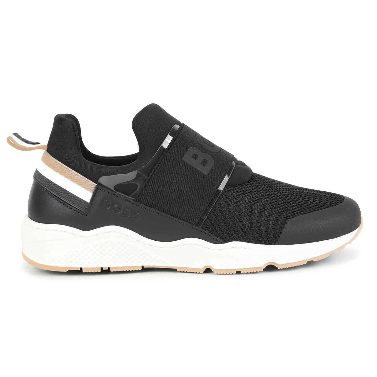 Boys Black Logo Shoes