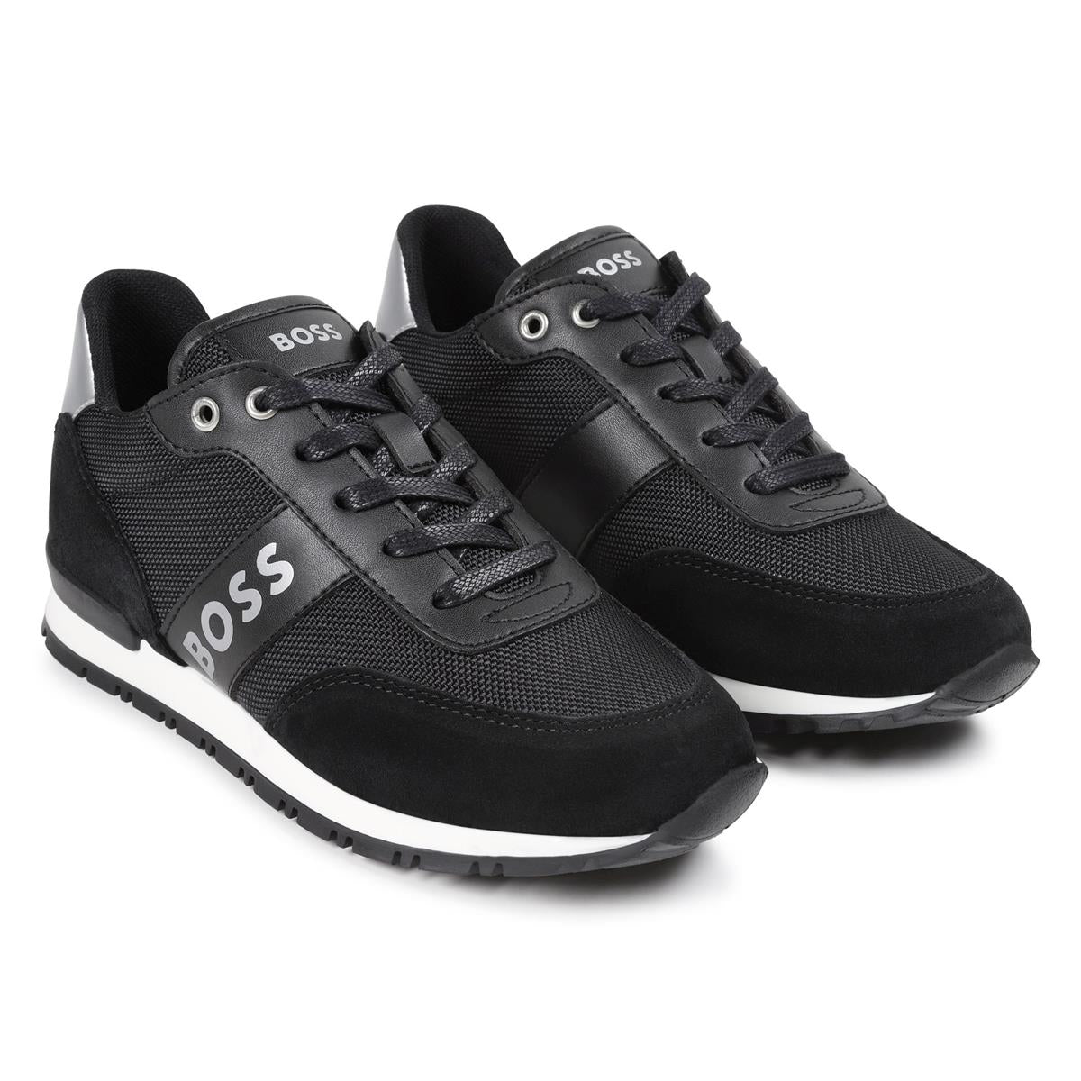 Boys Black Logo Shoes