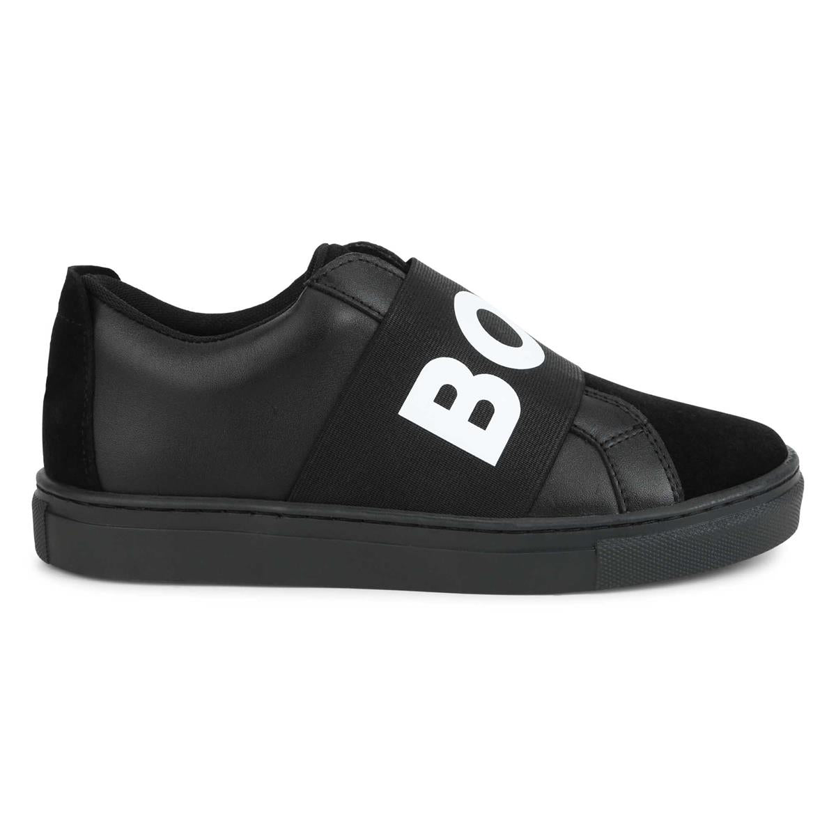 Boys Black Logo Shoes