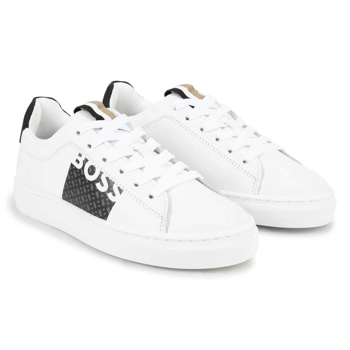 Boys White Logo Shoes
