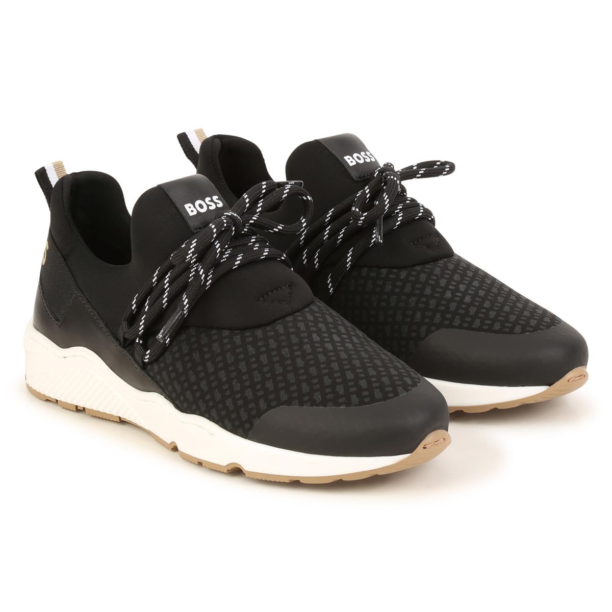 Boys Black Logo Shoes