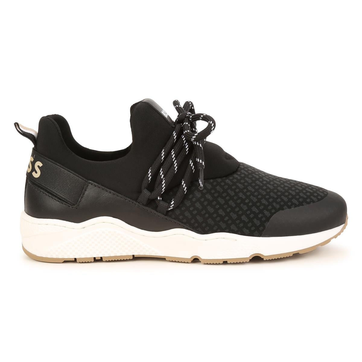 Boys Black Logo Shoes