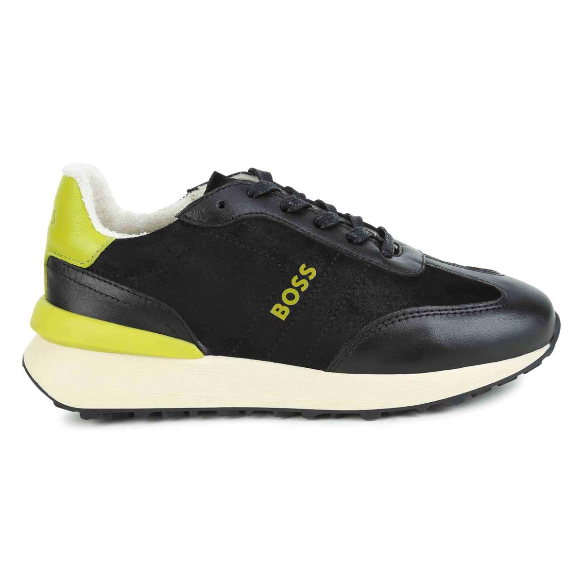 Boys Black Logo Shoes
